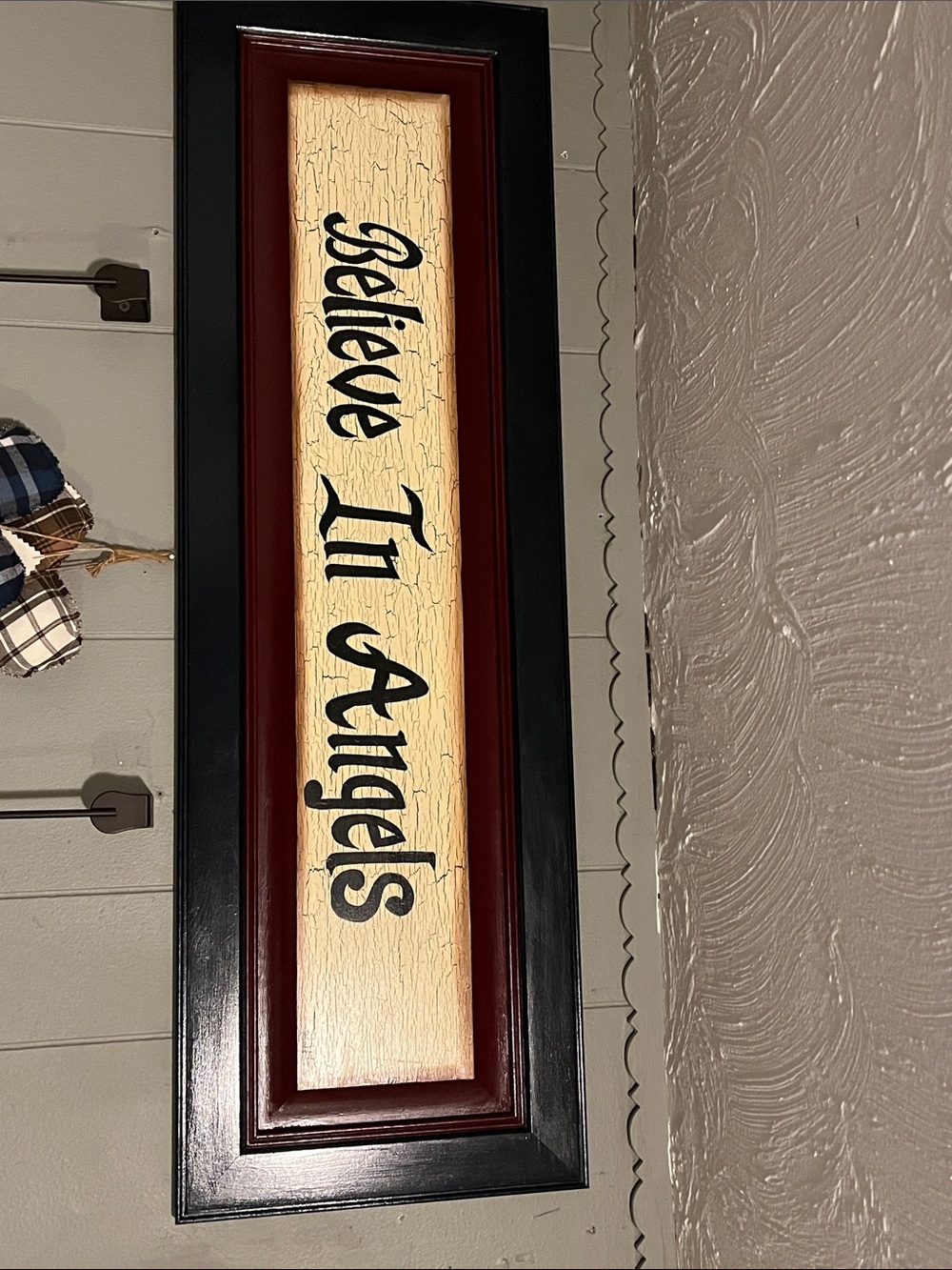 Believe In Angels Framed Wall Art - Black and Burgundy